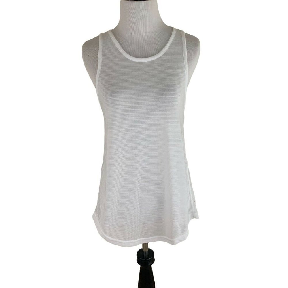 Zyia Active Women's S Small Athletic Tank Top Split Back Polyester White